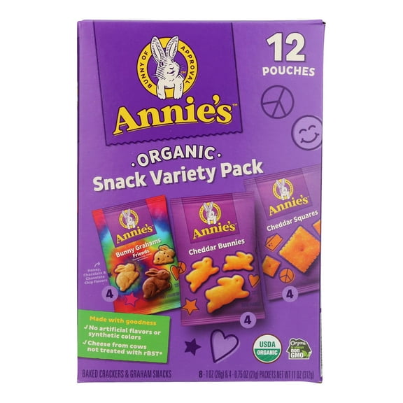 Annie's Homegrown Snack Pack - Organic - Variety - 12Ct - Case of 6 - 12 count
