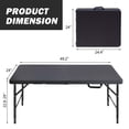 thumbnail image 2 of Folding Table, 4ft Indoor Outdoor Foldable Table, Heavy Duty Portable Folding Tables Plastic Dining Table for Picnic, Party, Camping, Black, 2 of 6