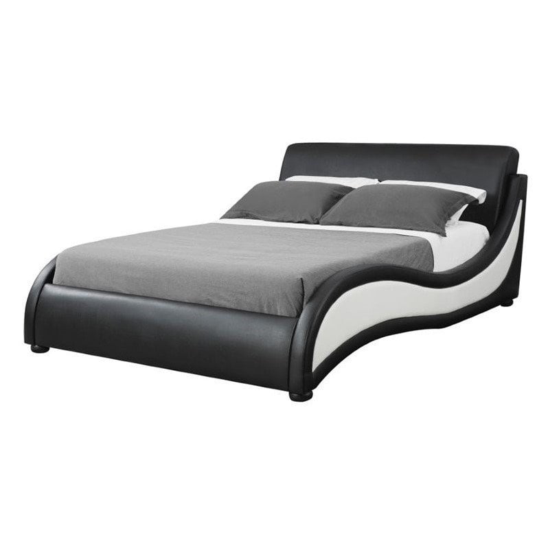Coaster Niguel King Upholstered Modern Bed In Black And White