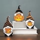 thumbnail image 2 of Muñeca sin rostro de Halloween con luz LED Decorativa ornamental Calabaza pintada a mano Decoración de Halloween Configuración de fiesta Muñeca de gnomo de Halloween de madera Ornam, 2 of 5