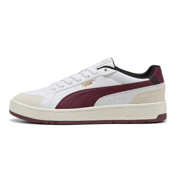 Men's Puma Court Classico Sport Puma White-Ruby Shimmer-Gold (400731 07) - 11