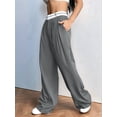thumbnail image 5 of Women'S Wide Leg Pants Casual High Waisted Trousers Long Straight Suit Pant Gray XS, 5 of 9