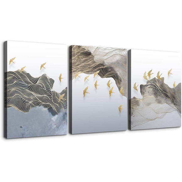 AmPm 3 Piece Canvas Wall Art - Sailboat Sailing On The Sea Picture Prints Wall Decor Stretched on Wooden Frame, Home Decor for Bedroom - 12"x16"x3 Panels