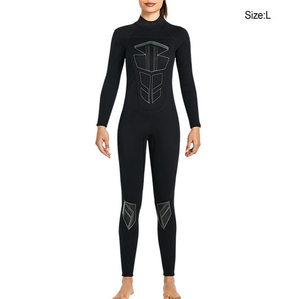 Diving Suits Warm Wetsuit Long Sleeves Thermal Surf Swimsuit Elastic Spear  Fishing Equipment Underwater Accessory for Snorkeling Women Black L 