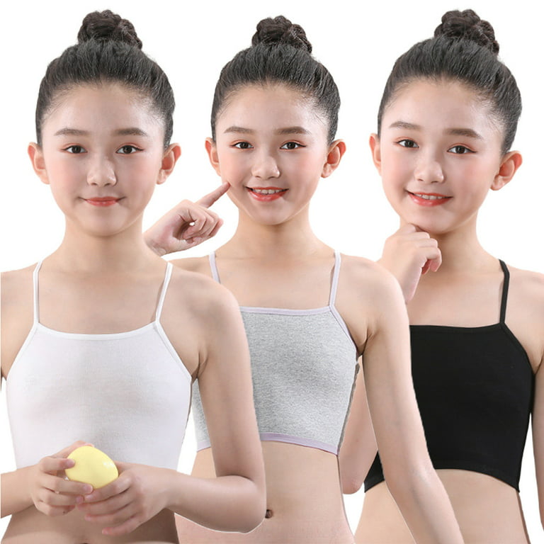 1 pcs Bra for Teen Girls Kids Training Bras Topics for Teens Underwear  Lingerie Thin Strap Topic Sleeveless Vest Cotton