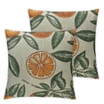 thumbnail image 2 of Nawypu Decorative Throw Pillow Cushion Covers Pattern Ink Orange Fruit Flowers Leaves Sketch Vintage Citrus in Pastel Colors Nature Slice Lime Square Pillow Cases for Car Bedroom,Set of 2, 2 of 6