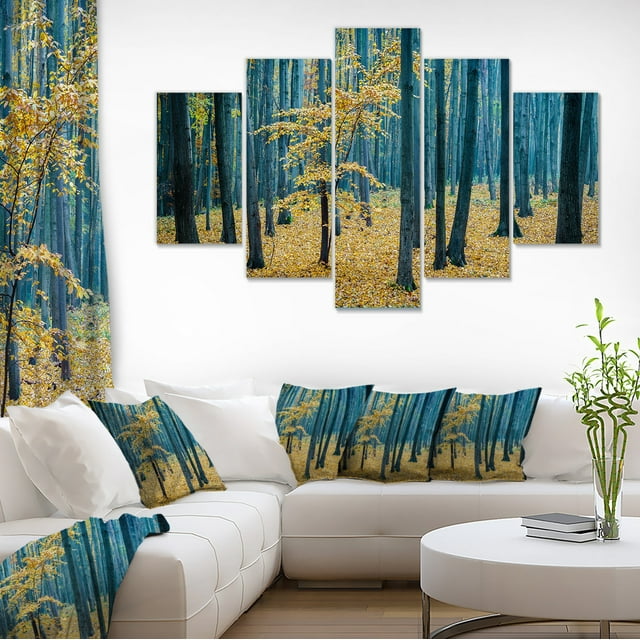 Dense Autumn Beach Forest - Oversized Forest Canvas Artwork