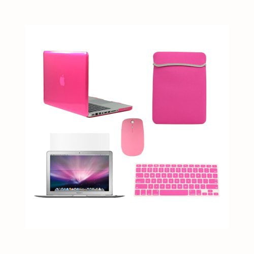 LCD Screen 3 in 1 Crystal  HOT PINK Case for Macbook PRO 15" Key Cover 