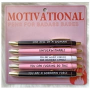 Angfeng 5pcs Motivational Badass Pen Set Funny Daily Ballpoint Pens Office Gifts