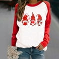 thumbnail image 2 of Honeeladyy Sales Valentine's Day Tops for Women Long Sleeve Shirts Heart Gnome Printed Crewneck Pullover Sweatshirt Raglan Casual Tunic Tops, 2 of 7