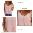 thumbnail image 4 of Camiseta con cuello redondo y botones, camiseta sin mangas informal para mujer, camiseta sin mangas de verano para mujer, tecnología avanzada, 4 of 5