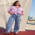 thumbnail image 2 of CHOK Women‘s Plus Size French Terry Cloth Cargo Pants  28” Inseam, 2 of 6