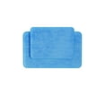 thumbnail image 5 of Lavish Home Set of 2 Bathroom Rugs – Non-Slip Memory Foam Bath Mats, Blue, 5 of 5