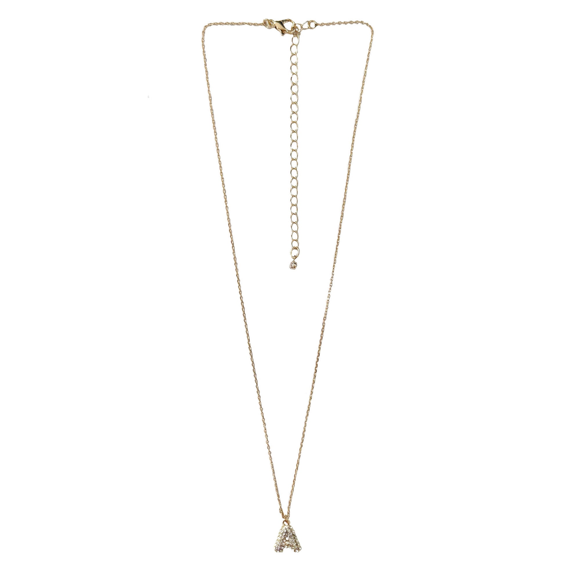 No Boundaries Women’s Initial A Pave Stones Necklace