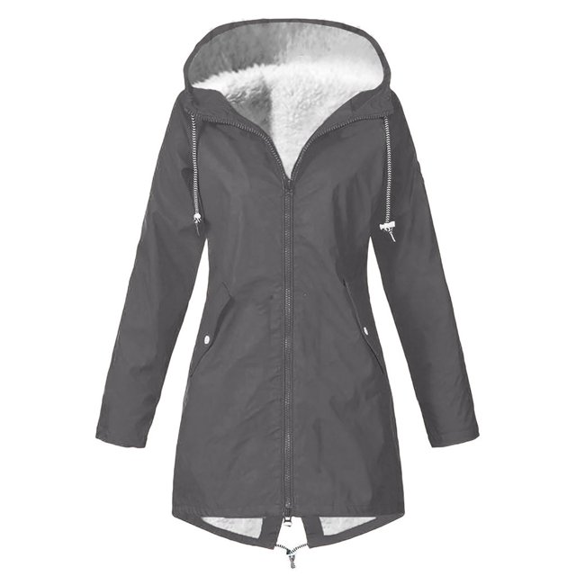 Puntoco Abrigo Casual Con Capucha De Manga Larga Con Aislamiento De Felpa A Prueba De Viento Para Mujer Puntoco Puntoco-1