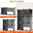 thumbnail image 6 of Moclever 3 Tier Cat Playpen Cage, Detachable Metal Wire Indoor Cat Kennel with Litter Box Hammock Ladder for 1-2 Kittens, 28x14x42", 6 of 15