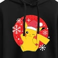 thumbnail image 3 of Pokémon - Pikachu Santa Hat Ugly Sweater - Juniors Cropped Pullover Hoodie, 3 of 5