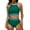 Army Green, variant on BUIGTTKLOP Bikini Sets for Women's High Waisted Sporty Two Piece Swimsuits Color Block Cheeky High Cut Bathing Suits
