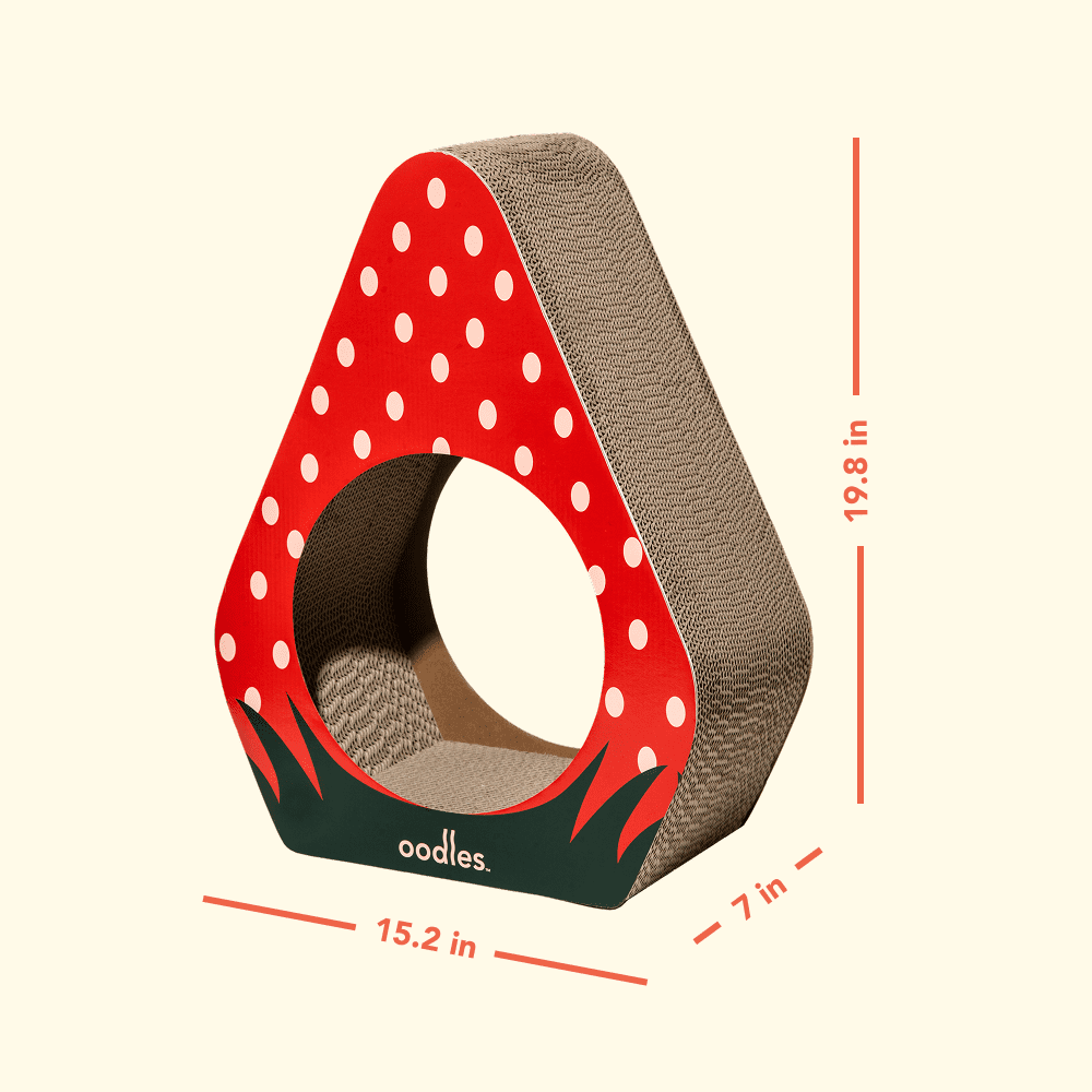 Oodles Durable Corrugated Cardboard Red Strawberry Cat Scratching Pad, O/S