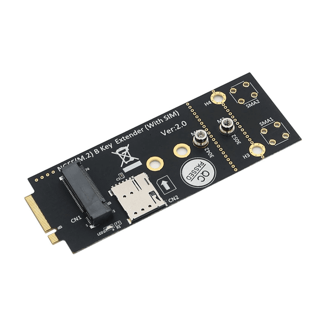 M.2(NGFF) Key B Adapter with SIM Slot for 3G/4G/5G Module Supports NANO and 3042/3052 Type M.2 Key B Card Size