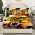 thumbnail image 3 of Erosebridal Hamburger Bed Sheets Twin Adults,Chicken Hamburger Sheet Set Funny Home Decor,Fast Food Themed Fitted Sheet Chicken Burger Top Sheet, 3 of 5