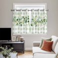 thumbnail image 4 of Eucalyptus Leaves Kitchen Curtains Window Panels, Green Plaid Farmhouse Watercolor Insulated Window Treatment Curtain, Grommet Curtains for Bedroom/Living Room/Bathroom, 2 Piece 42"Wx54"L, 4 of 8