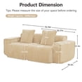 thumbnail image 5 of BOFANG Velvet 2-Seater Sofa, No Assembly & Compact Shipping, Modular Couch,Light Camel, 5 of 9