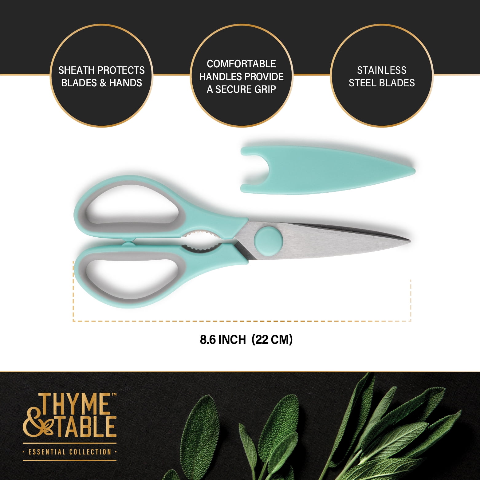 Thyme and Table Stainless Steel Kitchen Shears, Coral 