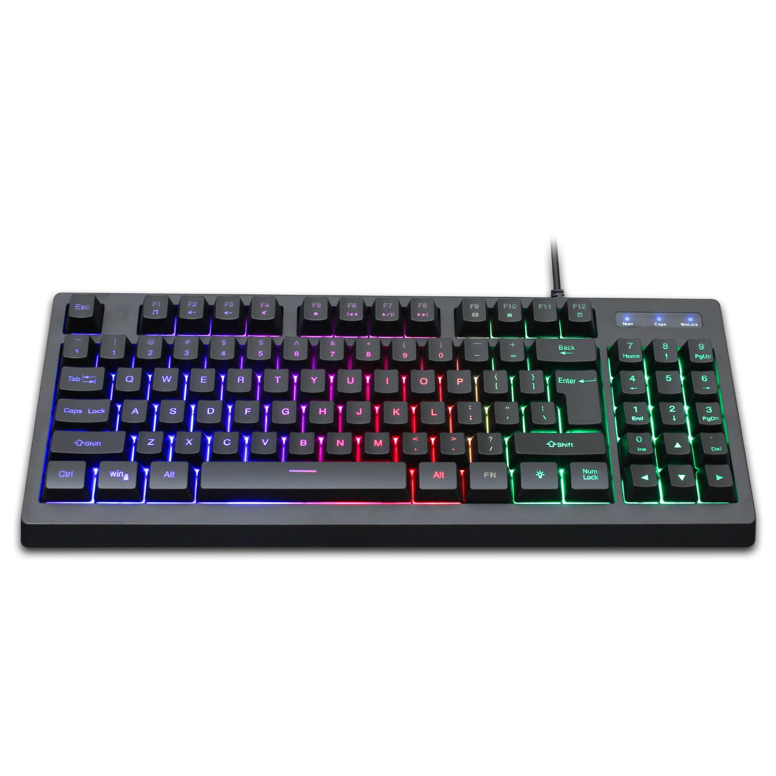 Wired Illuminated 87 Keyboard Mechanical Feel Gaming Keyboard Gaming Desktop Computer Laptop Keyboard Compact Form Factor, Tactile Switch With Ergonomic Vertical feel For Notebook PC