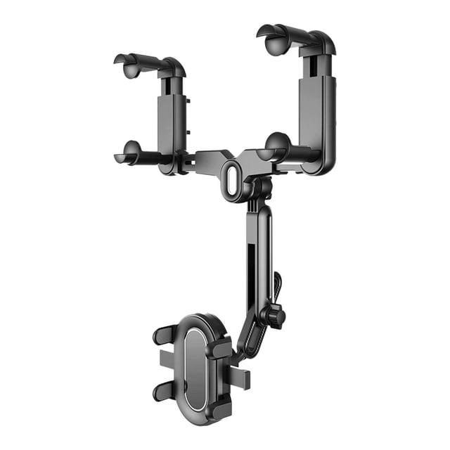 Soporte para teléfono,Soporte universal para teléfono con espejo retrovisor para automóvil,Espejo retrovisor Soporte para teléfono para automóvil retráctil,Clip ajustable del soporte del