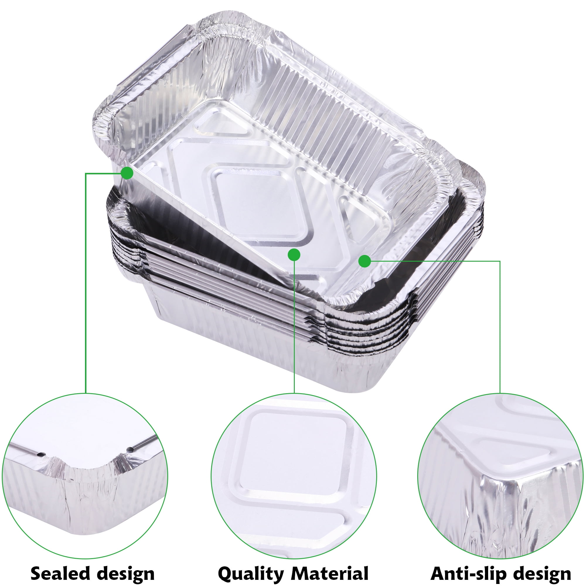 16 oz Disposable Aluminum Foil Pans with Clear Plastic Lids (50 Pack), PACK  - Fry's Food Stores