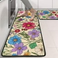 thumbnail image 2 of Kitchen Rugs Sets Of 2,Pioneer Flower Floral Print Pattern Anti Fatigue Kitchen Mat Rugs Non Slip Washable,Decorative Kitchen Floor Mats for Kitchen,Sink,Laundry,17"x47"+17"x47", 2 of 5