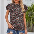 thumbnail image 4 of Blusa suelta con cuello en V y manga corta con estilo para mujer OAVQHLG3B Store lin121212, 4 of 5