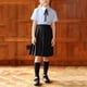 thumbnail image 4 of Odeerbi Niñas 3 Piezas Preppy Vestido de Manga Corta Camisa de Vestido A Rayas y Falda Plisada Conjunto de Uniforme Escolar Con Corbata, 4 of 7