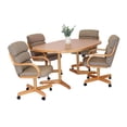 thumbnail image 3 of Caster Chair Company 5-Piece 42x[42/60] Caster Dining Set Wood Edge Laminate Table Top & Pewter Chairs, 3 of 20