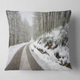 thumbnail image 1 of Designart Snow Storm at Piornedo Spain - Landscape Printed Throw Pillow - 16x16, 1 of 4
