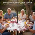 thumbnail image 3 of Round Outdoor Tablecloth with Umbrella Hole and Zipper, Red Eucalyptus Leaves Tablecloth with Elastic Waterproof, Spring Summer Botanical Patio Table Covers for 36" - 44" Picnic Pool Tables, 3 of 9