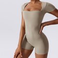 thumbnail image 4 of Mono De Yoga Ladies Bodycon Romper Sexy Style Casual Jumpsuit Traje deportivo de absorción de humedad Kuymtek Beige Xl para Mujer, 4 of 7