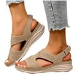 thumbnail image 7 of LOVZFMLL Women's Sandals 2025 Print Comfort Walking Hiking Wedges Sandals with Arch Support Open Toe Ankle Strap Casual Summer Sandals Khaki 9.5, 7 of 7