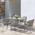 thumbnail image 3 of Nuu Garden Outdoor Aluminum Chair Set of 4 Woven Rope Conversation Chairs with Seat Cushions, Dark Gray Color, 3 of 10