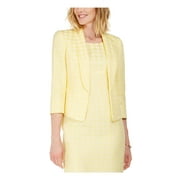 Kasper Women's Houndstooth Blazer Jacket Yellow Size 6Petite