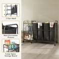 thumbnail image 5 of 4 Bag Laundry Sorter Cart with Storage Shelf, Laundry Hamper Sorter with Rolling Wheels and Removable Bags for Clothes Storage,Laundry Organizer Basket Laundry Clothes Hamper, Black, 5 of 19