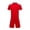Red, variant on Bovxnpu Boys' Short Sets Boys Soccer Uniform Sets Short Sleeve V-Neck Solid Performance Sports Sets Summer Outfits
