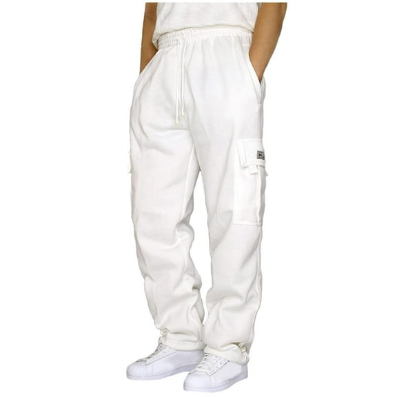 Men's Cargo Pants - Loose-fitting, heavy cotton overalls with adjustable ankle drawstrings