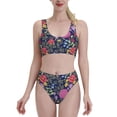 thumbnail image 2 of Picia Floral Women's High Waisted Bikini Scoop Neck Swimsuit Two Pieces Bathing Suit-XX-Large, 2 of 8