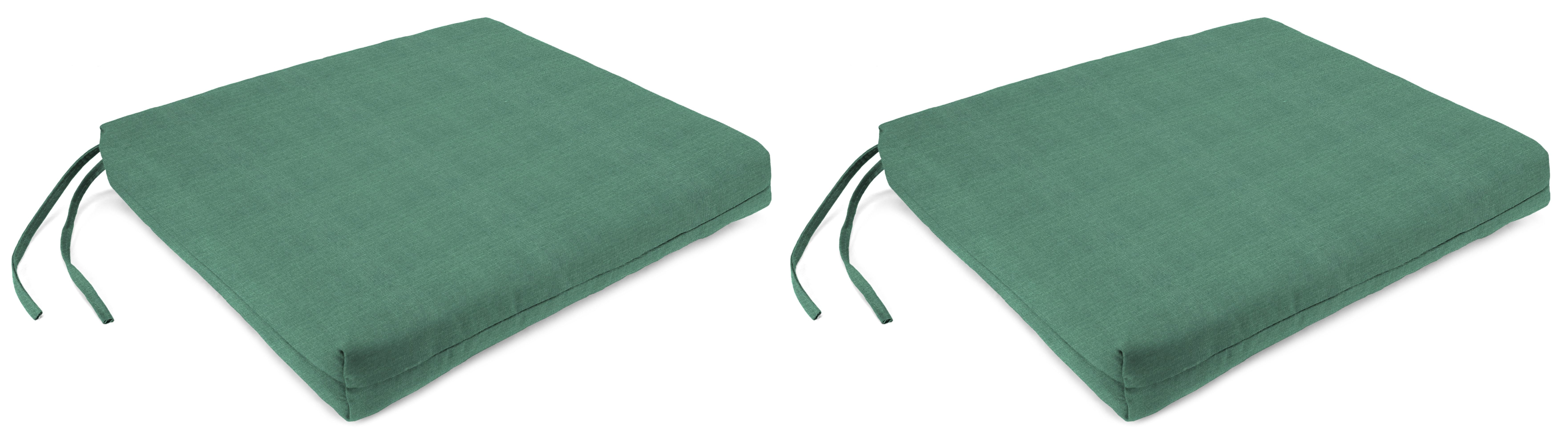 Set of Two, 19" x 17" x 2" French Edge Outdoor Seat Cushion