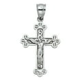 thumbnail image 2 of Ioka-14K White Gold Jesus Crucifix Cross Religious Charm Pendant with 0.8mm Box Chain Necklace - 24", 2 of 4