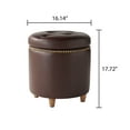 thumbnail image 4 of The Pioneer Woman Harper Round Storage Ottoman, Whiskey, 17.72 in, 4 of 10