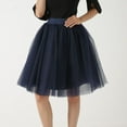 thumbnail image 2 of Ediodpoh Carnival Women's Tutu Skirt Knee Length Long Adult Tutu Layered Short Prom Party Midi Mesh Skirt Womens Skirts Navy XL, 2 of 5