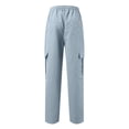 thumbnail image 7 of Dresfit Cargo Pants Men Big and Tall Uncuffed Baggy Sweatpants Casual 2026 Open Bottom Elastic Waist Athletic Trousers Lounge Hiking Sweat Pants Light Blue L, 7 of 7